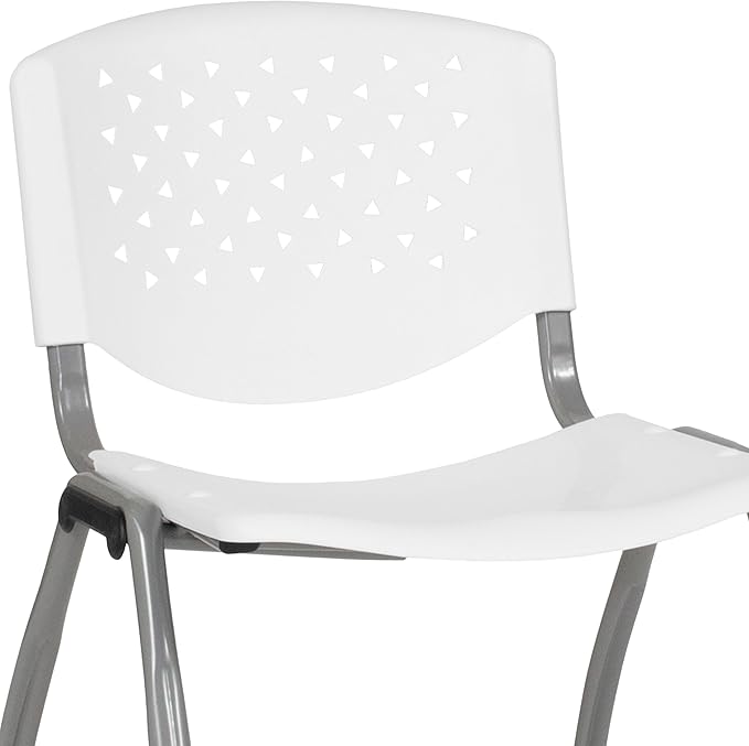 Flash Furniture HERCULES Series 880 lb. Capacity White Plastic Stack Chair