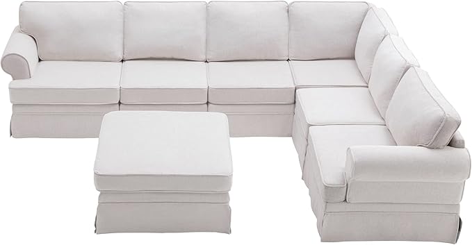 109.4" Fabric Upholstered Modular Sofa Collection, Modular Customizable