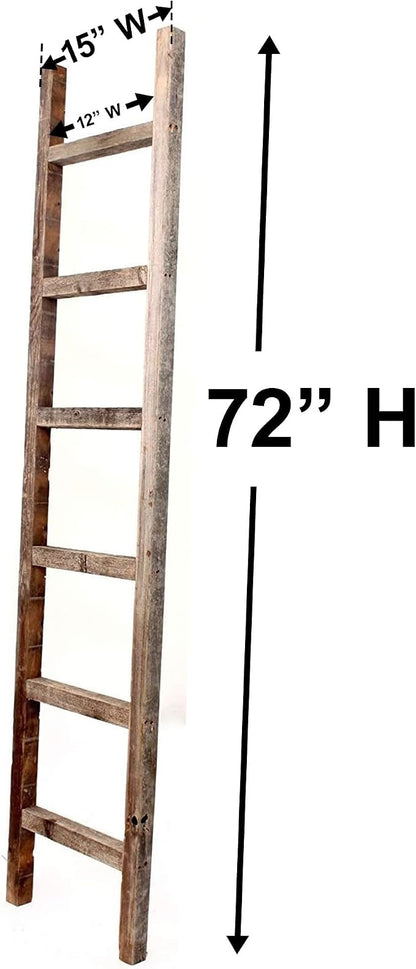 BARNWOODUSA Rustic Farmhouse Decorative Ladder - Our 6 ft Ladder can be Mounted Horizontally or Vertically and is Crafted from Upcycled Wood No Assembly Required Robins Egg Blue