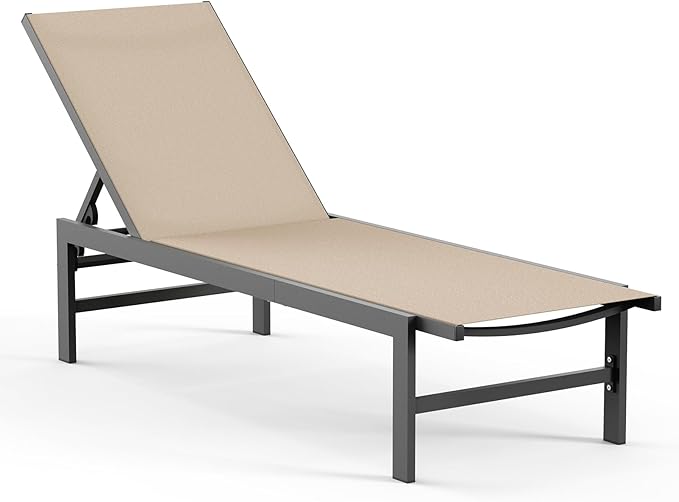 Vexwalx Outdoor Lounge Chair for Pool, Aluminum Chaise Lounge Chairs
