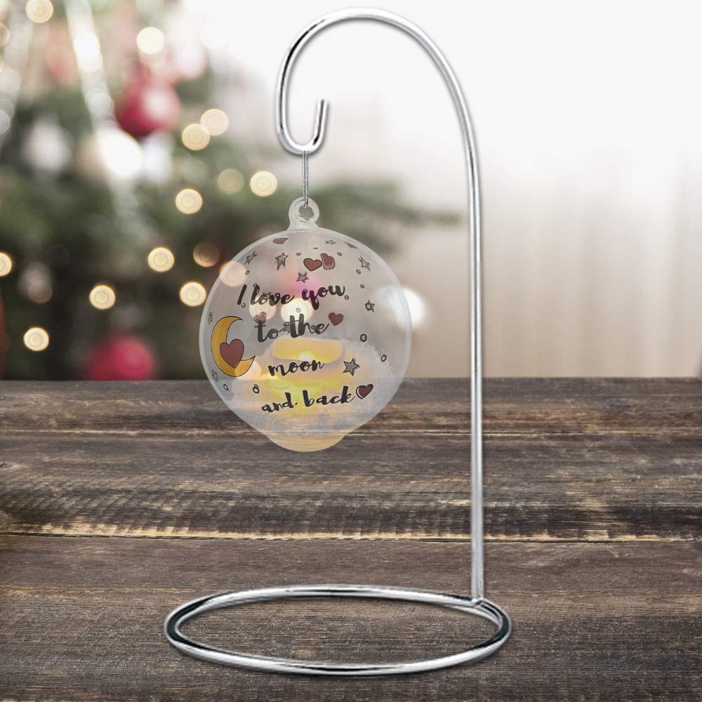 Ornament Display Stand Set of 8 Silver Metal Holders – 9 Inch Decorative Hanger Stands for Christmas Ornaments, Glass Globes, Air Plants, Terrariums, Suncatchers & Keepsakes – Chrome Finish Home Décor