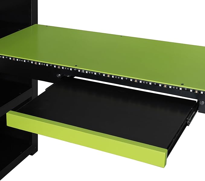 Full Size Gaming Loft Bed with Integrated Desk & RGB LED Lights, Pro-Gamer Bunk