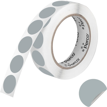 Perco Grey 1-Inch Round Circle Dot Sticker Labels with Removable Adhesive – 1,000 Labels per Roll – Versatile, Vibrant Colors, Reliable Hold, No Residue, Perforated for Convenient Use – Made in USA