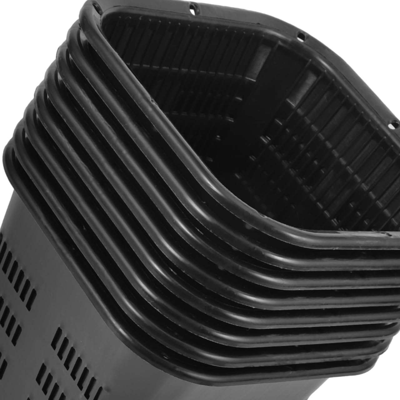 Toddmomy 8Pcs 5.5" Square Net Pots, Heavy Duty Slotted Hydroponic Baskets, Reusable Plastic Plant Nursery Cups for Orchids Aquaponics Pond Plants