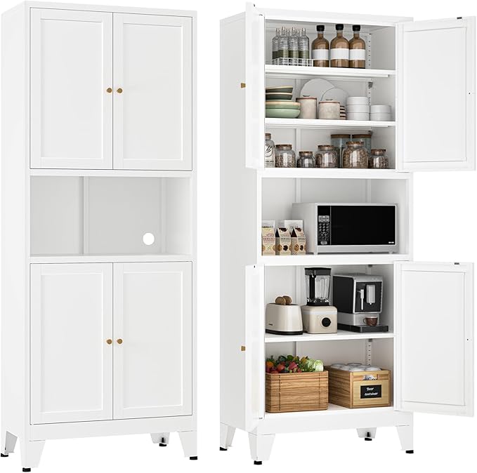 YAUWOH 69" Tall Metal Pantry Cabinet