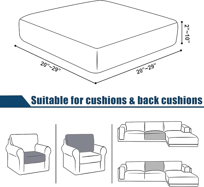 Water Repellent Sofa Cushion Cover, Stretch Sectional Couch Covers Separete