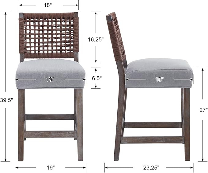 27" Farmhouse Counter Height Bar Stools Set of 4