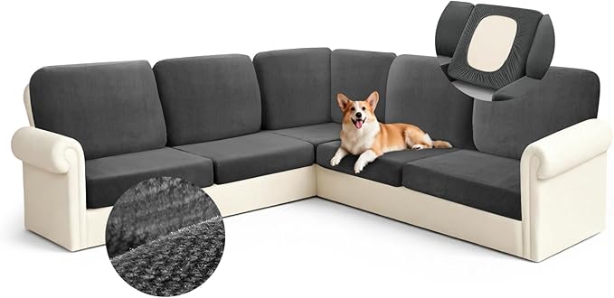 Arfntevss Sectional Couch Covers L Shape Couch Cushion Covers Slipcovers Fitted