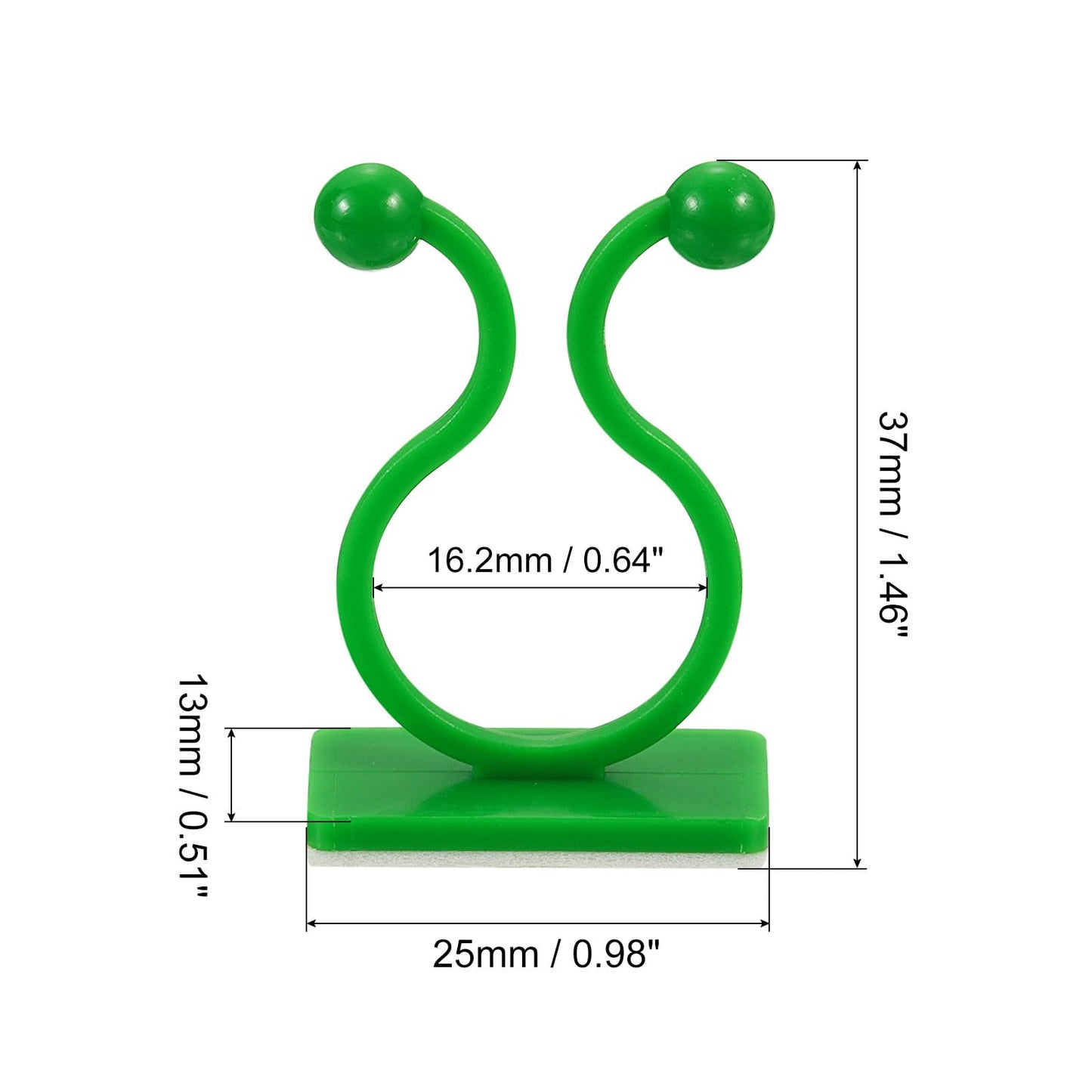 uxcell 100Pcs Plant Climbing Wall Fixture Clips, Plant Fixer Self-Adhesive Hooks Wire Fixing Supporting for Indoor Outdoor Decoration and Cable Wire Fixing (Green, 16.2mm/0.64")