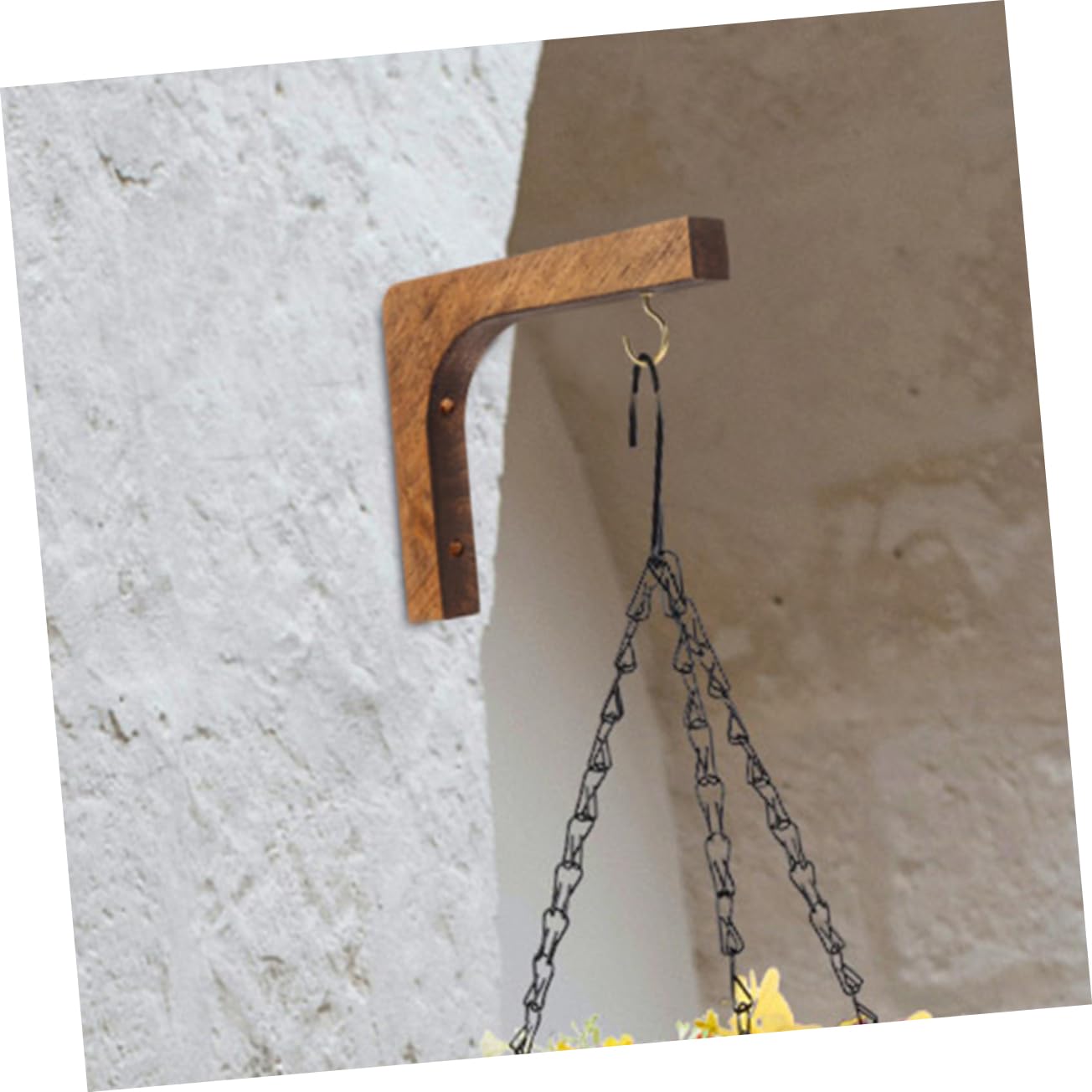 UKCOCO Wooden Plant Hangers for Indoor and Outdoor Use 2-Piece Wall Mounted Hooks for Hanging Plants Heavy Duty Support