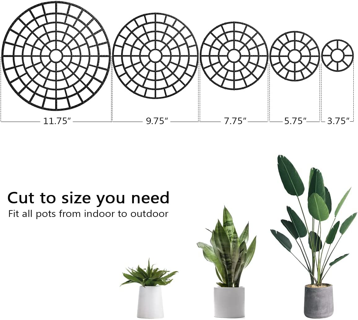 6 PCS Heavy Duty Plant Risers for Pots - Outdoor & Indoor, Size Adjustable, 11.75" Diameter, Supports 101kg - Protect Deck & Patio Floor