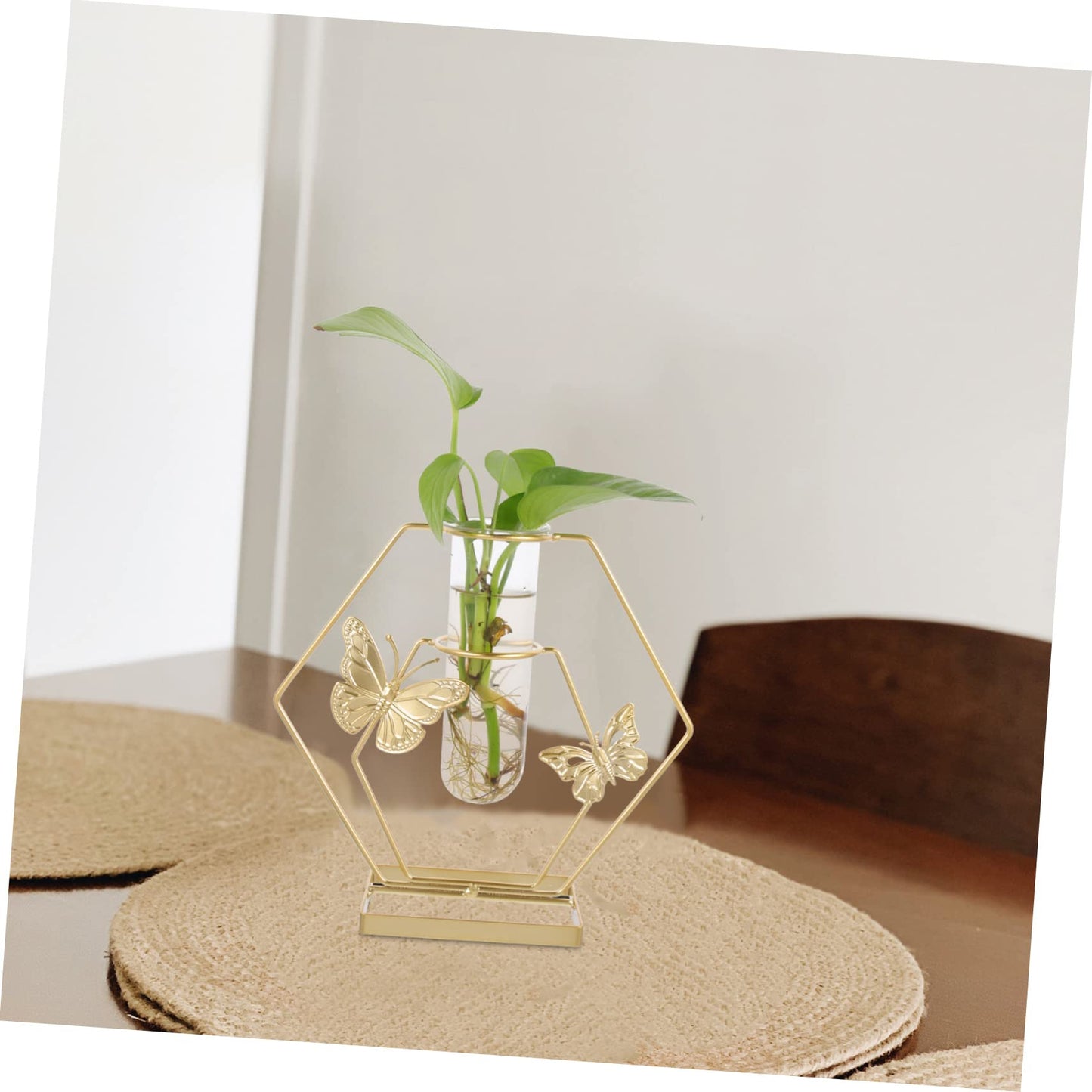 Zerodeko Hydroponic Plant Vase Hexagonal Glass Terrarium with Lightweight Floral Holder for Wedding Centerpieces Home Office Desktop Decoration