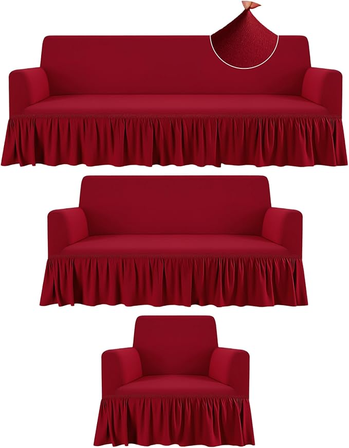 Fanfanwin 3 Pcs Sofa Slipcover Set
