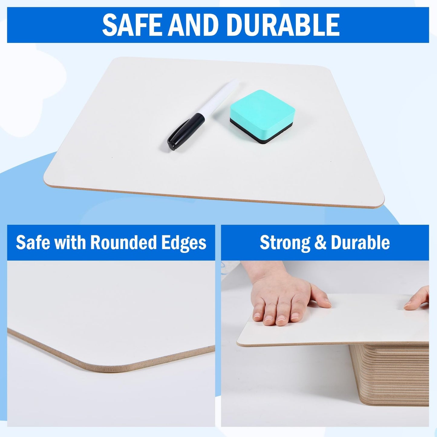 COYMOS 12 Pack Small Dry Erase Boards Classroom Pack 12 x 9 Inch Double Sided Mini White Boards Portable Dry Erase LapBoards for Teacher Supplies with 12 Erasers and 12 Markers