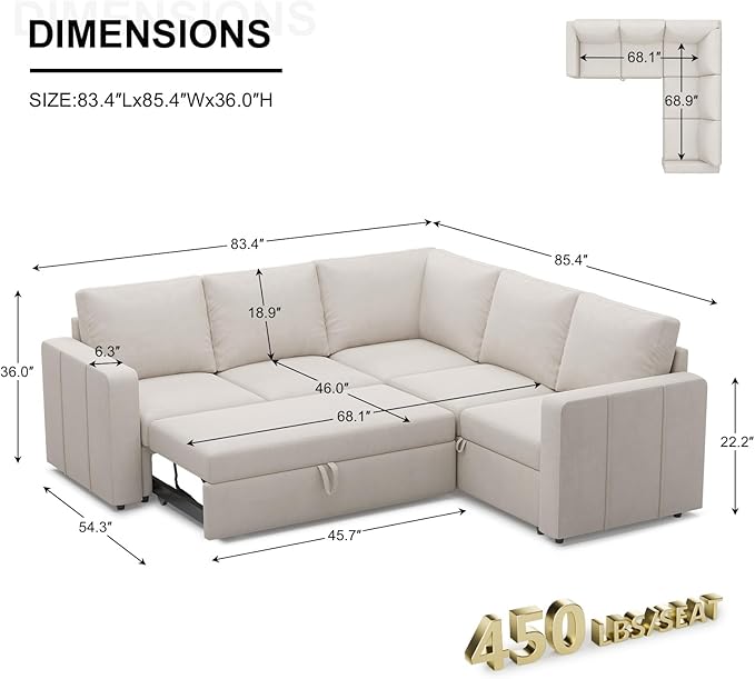 Belffin Modular Sectional Sleeper Sofa