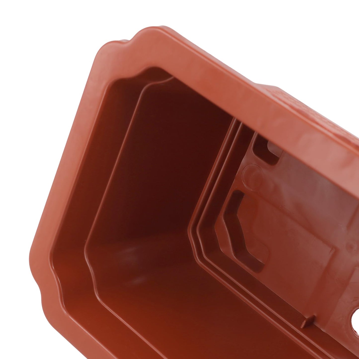 SINJEUN 20 Pack Plastic Bonsai Pots, Brick Red Rectangular Bonsai Tree Pots for Gardening Cultivation and Decoration