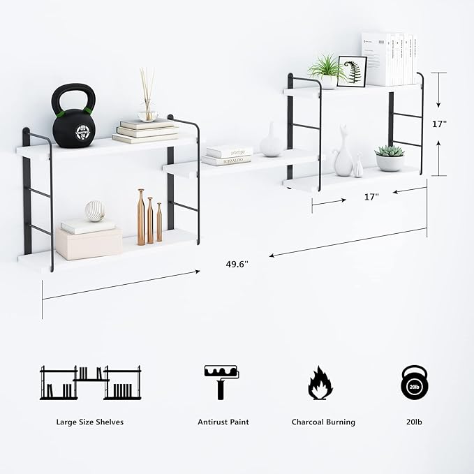 MXCSE Wall Shelves, Wall Mounted Bookshelves, DIY Floating Shelves