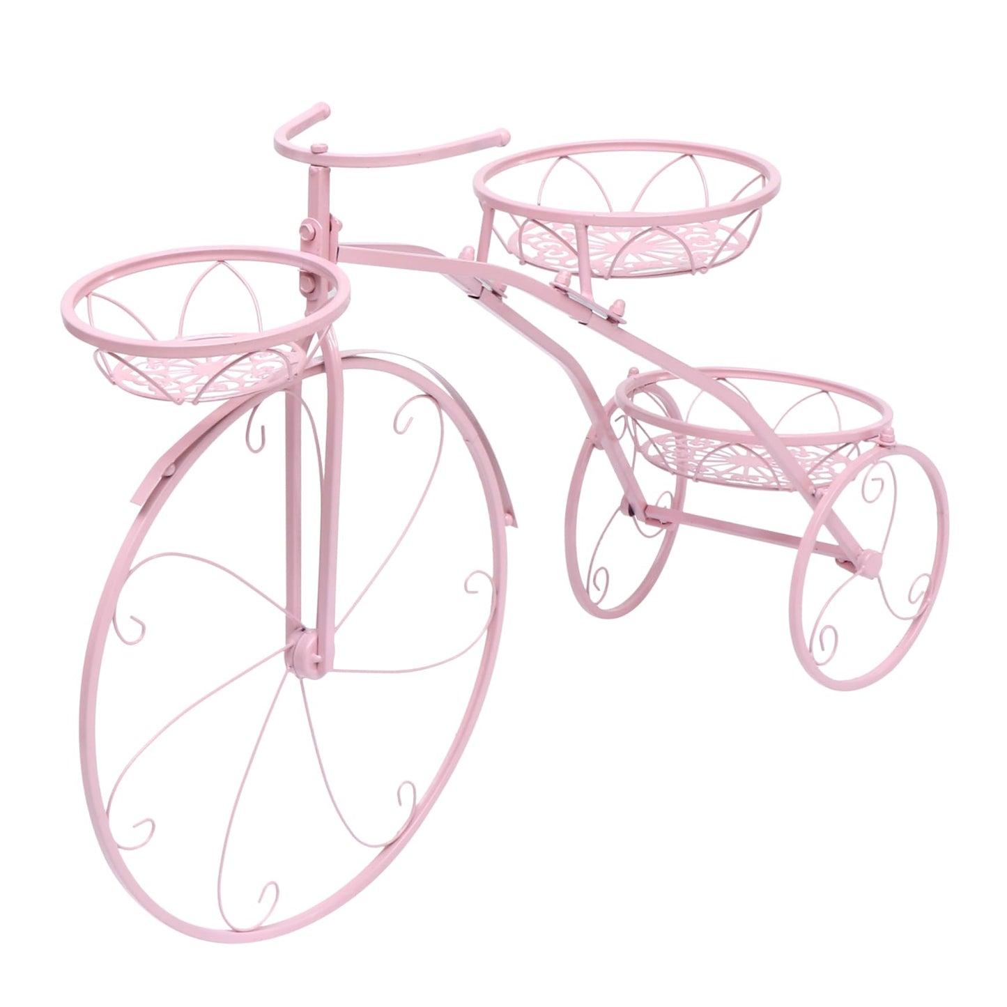 BCOATH Bicycle Plant Stand Multi-layer Flowerpot Rack Creative Iron Display for Balcony and Garden Durable and Unique Flower Holder Pink Color