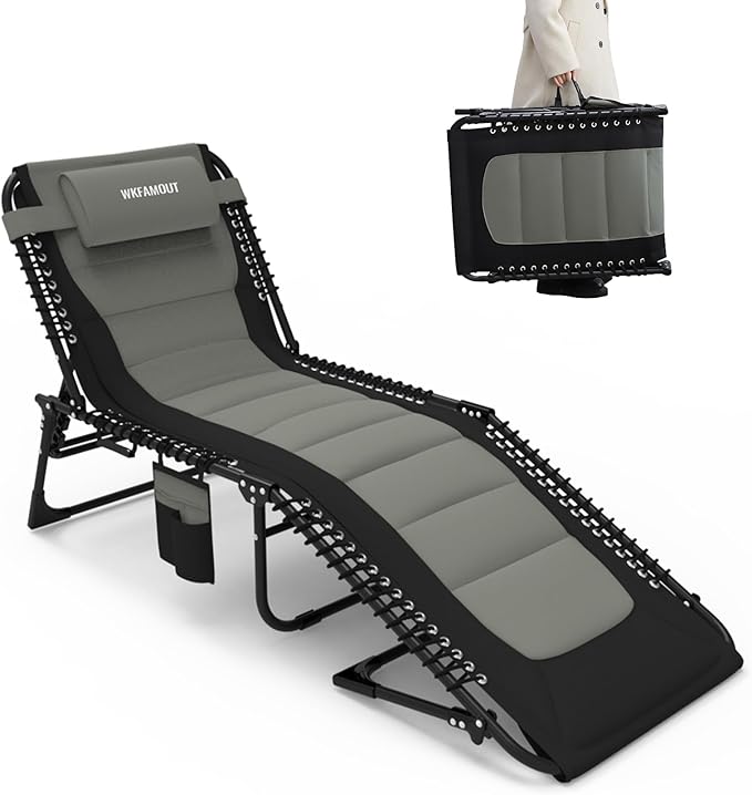Oversized Padded Outdoor Folding Lounge Chair