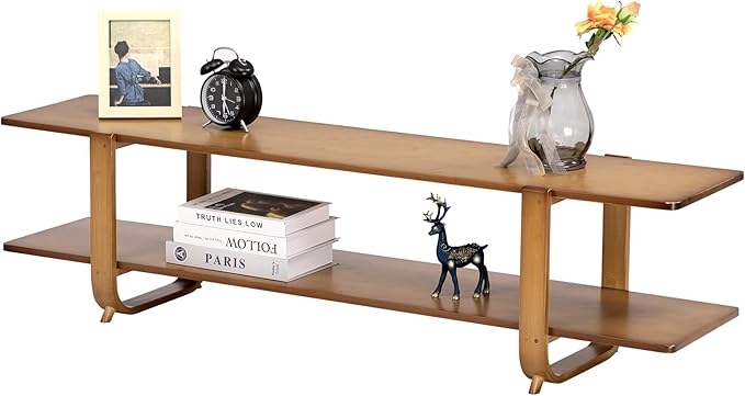 HollyHOME Bamboo TV Stand with Storage