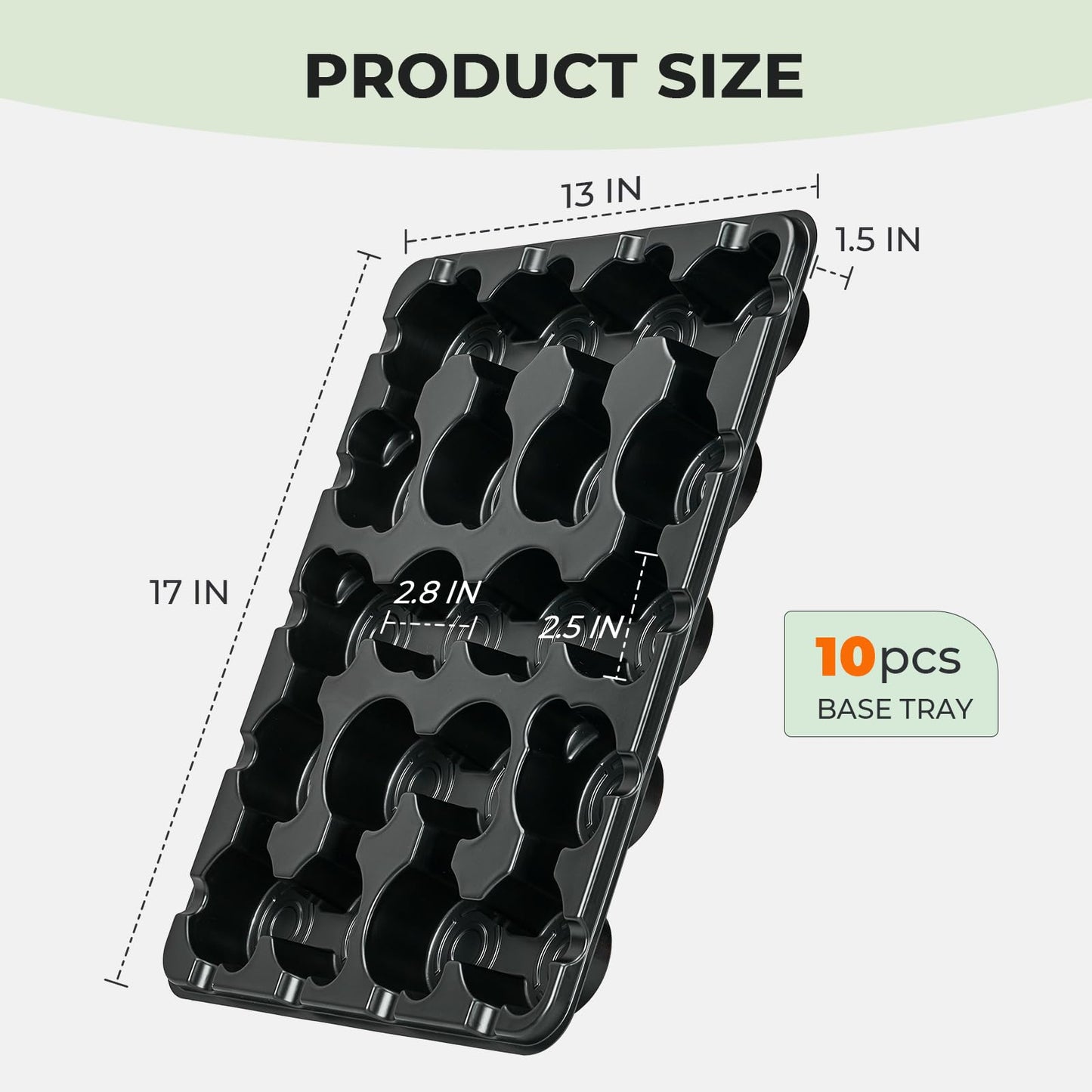 homenote 3 Inch Seed Starting Trays 10 Pack, 20-Cell Seedling Starter Trays for Indoor Outdoor Growing, Plant Starter Germination Trays for Pots Seedlings 3" Opening Compatible Pots