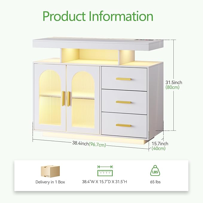 HNEBC LED Sideboard Buffet