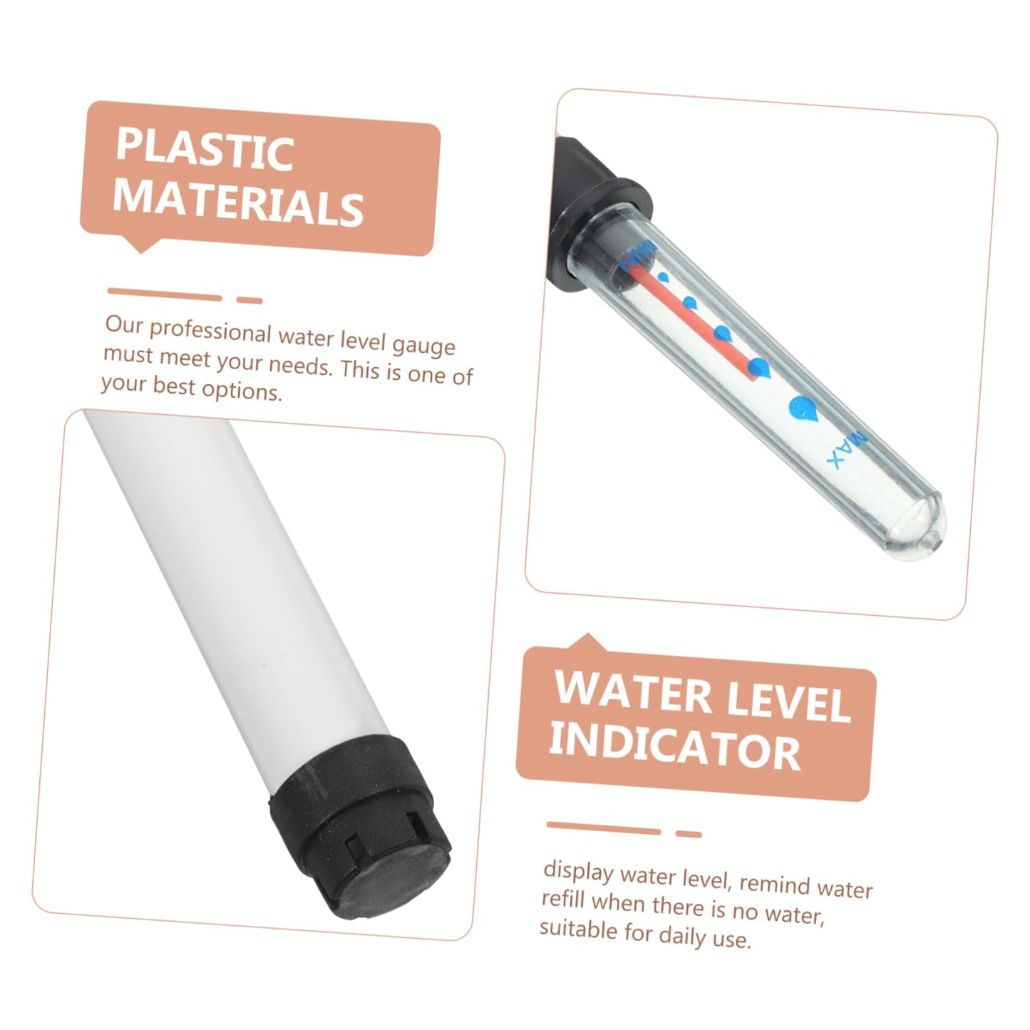 Angoily 2pcs Water Level Indicator Gardening Water Level Meter Plant Buoy Flower Pot Water Gauge Moisture Meter House Plant Pots Water Moisture Tester Suite White Scale Plastic, 36.00X2.00X2.00CM