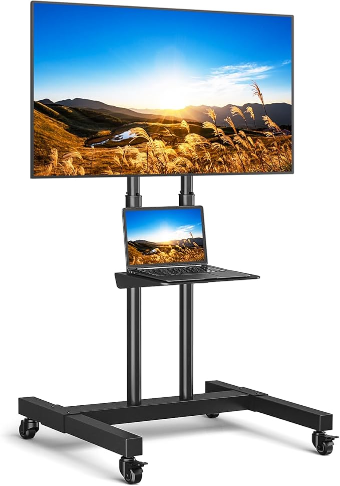 Rfiver Mobile TV Cart Rolling TV Stand