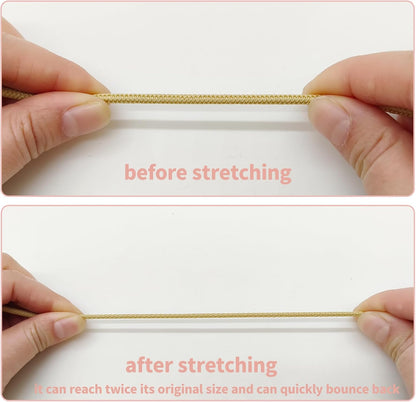 1/8 inch Non-Slip Elastic Band -3mm 15 Yards Soft Elastic Cord Stretch String Braided Thread for Sports Gear, DIY Crafts, Hair Bands, Shoelaces,Apparel Making & Camping Tie Down (Khaki)