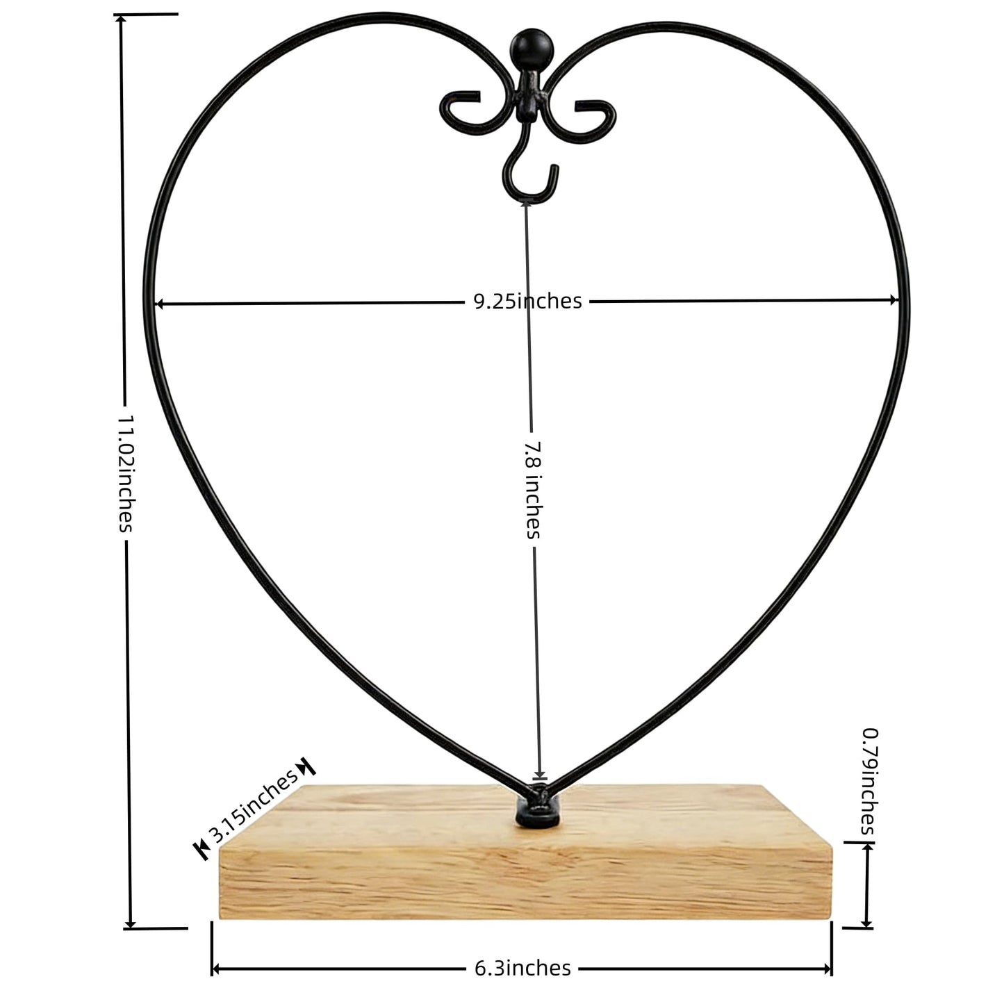 Aylbcz 11" Black Metal Ornament Stand Holder, Sturdy Iron Display Rack for Hanging Air Plant Terrarium Glass Globe Witch Ball, Home Holiday Christmas Decoration