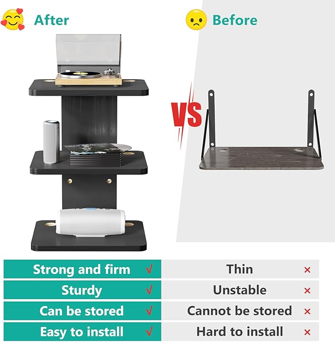 WALI Floating TV Shelf, 3 Tier Projector Shelf