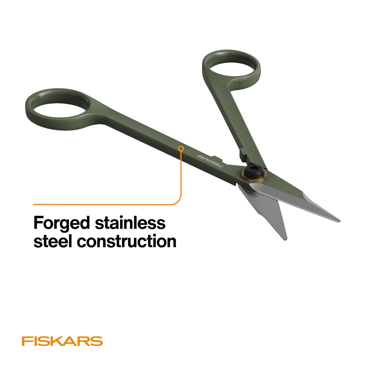 Fiskars Plant Detailer Snips & Holder, Precision Indoor Gardening Tool for Trimming & Pruning Dense Foliage, Long Reach Stainless Steel Micro-Tip Blades for Clean Cuts and Healthy Plant Growth, 6"