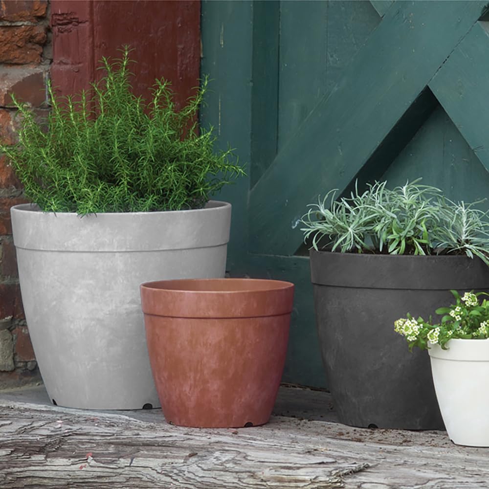 Root & Vessel Dolce Round Planter, Gray, 8"