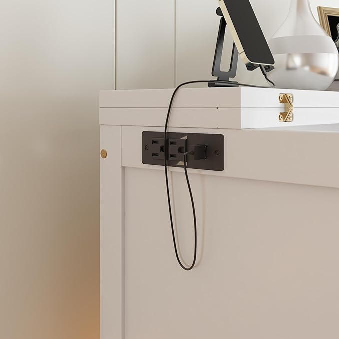 Queen Size Murphy Bed with USB Port and Removable Shelves on Each Side