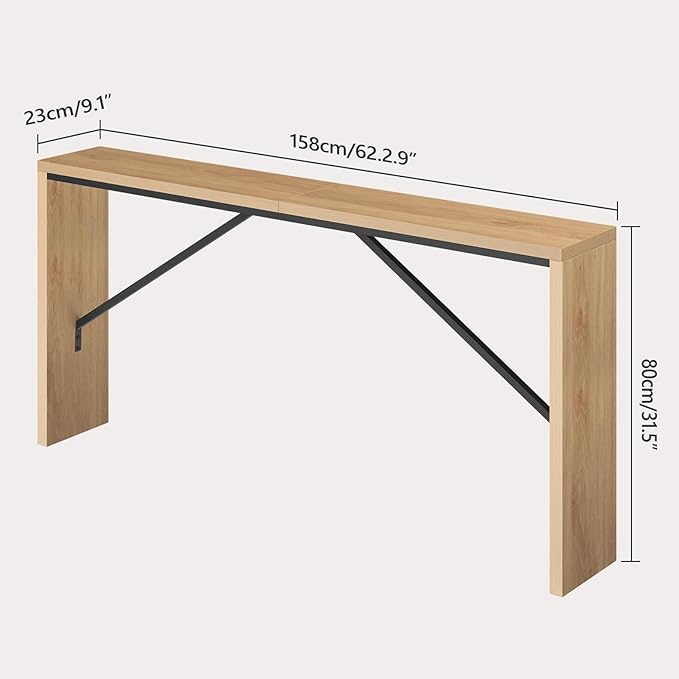 MAHANCRIS Console Table, 62.2" Long Sofa Table Behind Couch, Narrow Entryway