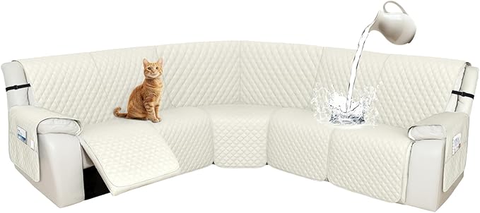 Arfntevss Recliner Sectional Couch Covers 1OO% Waterproof L Shape Sofa Cover