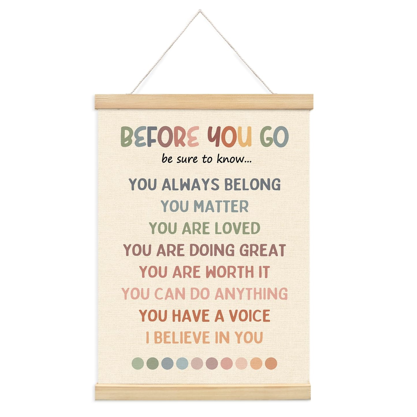 Lacama Mental Health Posters Hanger Frame, Homeschool Decor, Affirmations Inspirational Wall Art Decor for Boho Classroom Homeschool Office Therapy Spaces Bedrooms Playrooms 12X16in