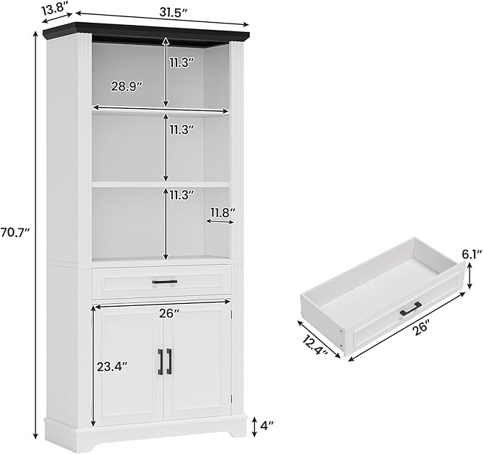 SEDETA Farmhouse Bookshelves and Bookcases