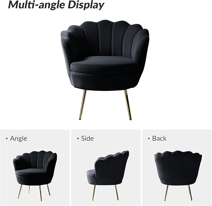 HULALA HOME Modern Velvet Accent Chairs Set of 2
