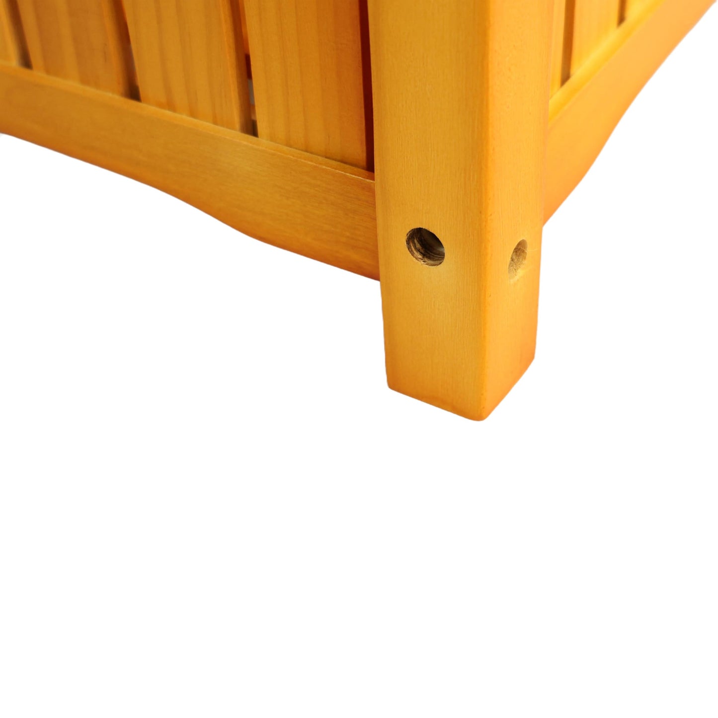 VeroFree Wooden Outdoor Square Planter Box – Black Elevated Flower Herb Pot for Porch, Patio, Deck Raised Container for Vegetables Plants (Teak, 15.75x15.75x18.5 in)