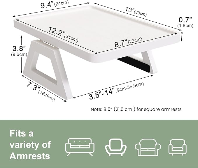Couch Arm Tray, Bamboo Folding Sofa Tray, Sofa Armrest Trays Clip-On Couch Desk