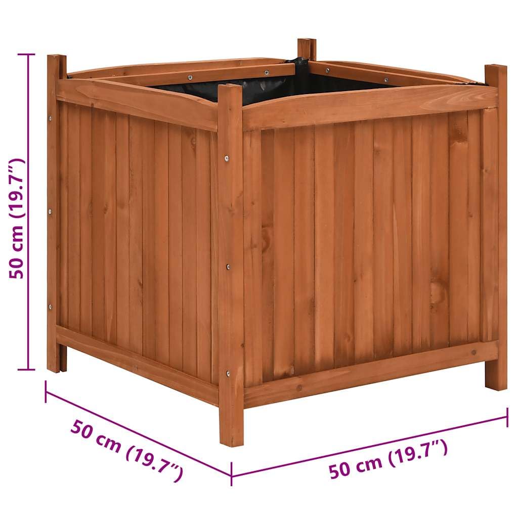 QZZCED 2-Pack Cedarwood Square Planters for Outdoor and Indoor Use, 19.7 Inch Large Garden Plant Box with Moisture Control Lining for Flowers, Vegetables, and Balcony