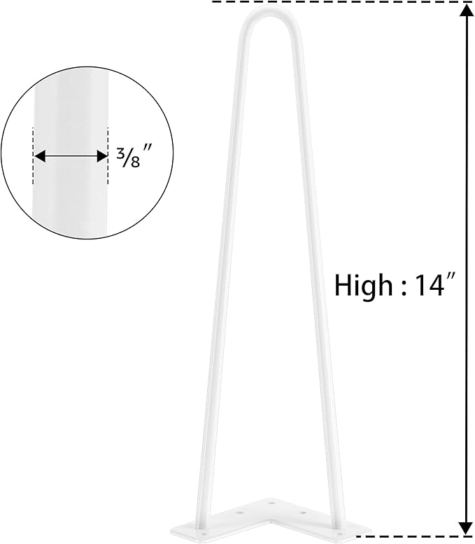 SMARTSTANDARD 14 Inch Heavy Duty Hairpin Furniture Legs, Metal Home DIY Projects