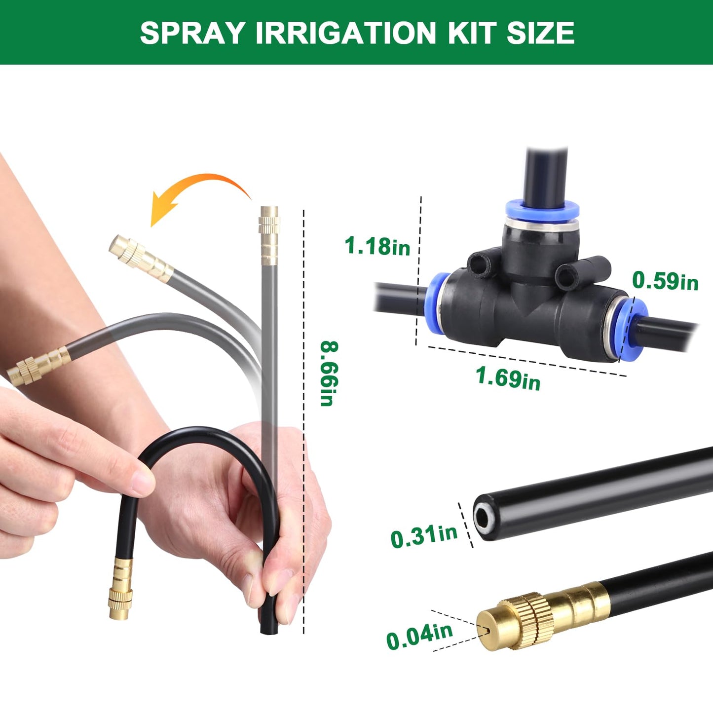 Starrey Drip Irrigation System, 2026-Upgrade 20Ft 1/4" Garden Watering System with 5 Pcs 360° Adjustable Copper Nozzles, DIY Kit for Garden, Lawn, Greenhouse, Raised Beds & Outdoor Plants