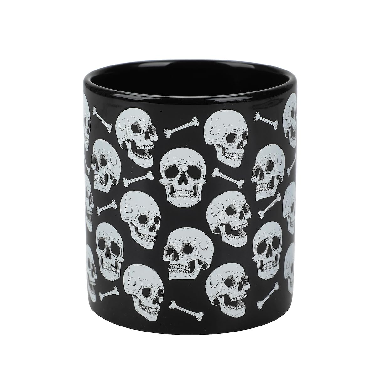 Bioworld Halloween Skulls & Jack-o'-Lantern Faces 2-Pack 16 Oz Ceramic Mugs