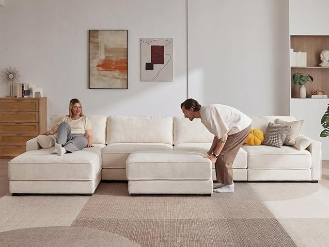 Vipbear 160" Oversized Modular Sectional Sofa, U Shaped Couch Set
