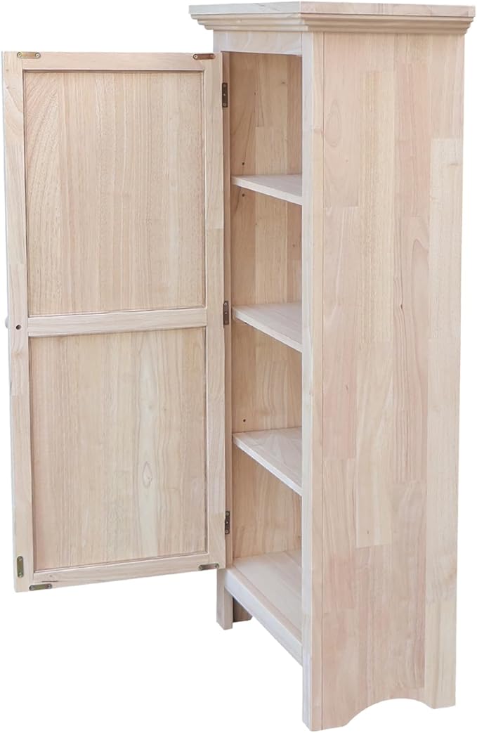 Single Jelly Cabinet, Solid Parawood Construction, 22.8"W x 12.5"D x 51"H