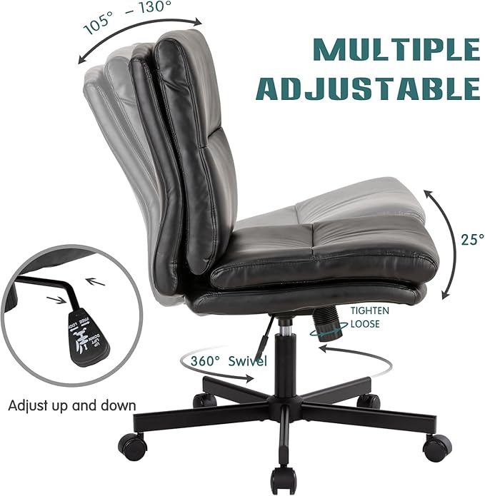 LUCKWIND Armless Office Desk Chair