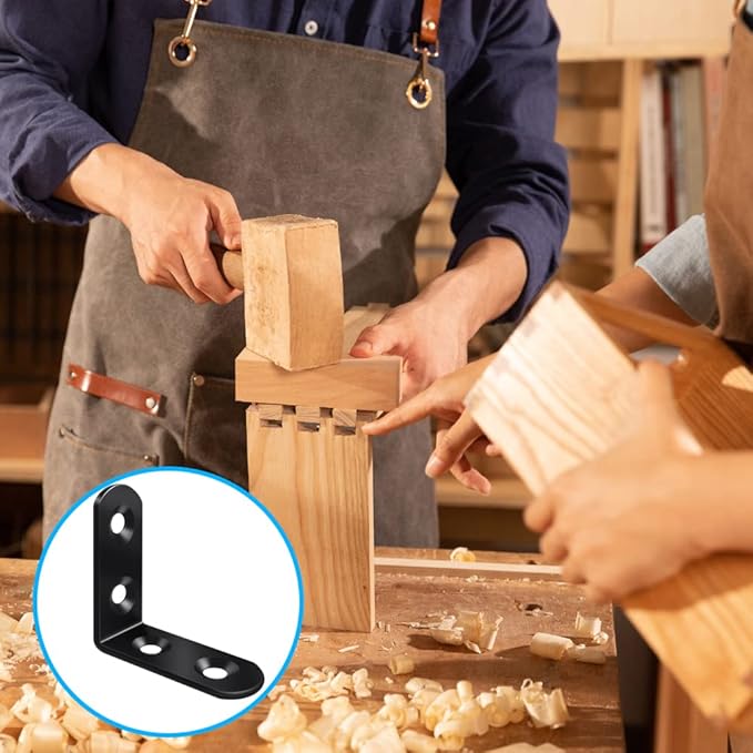 Vicuna R 18 Black L Brackets, Stainless Steel Corner Brace