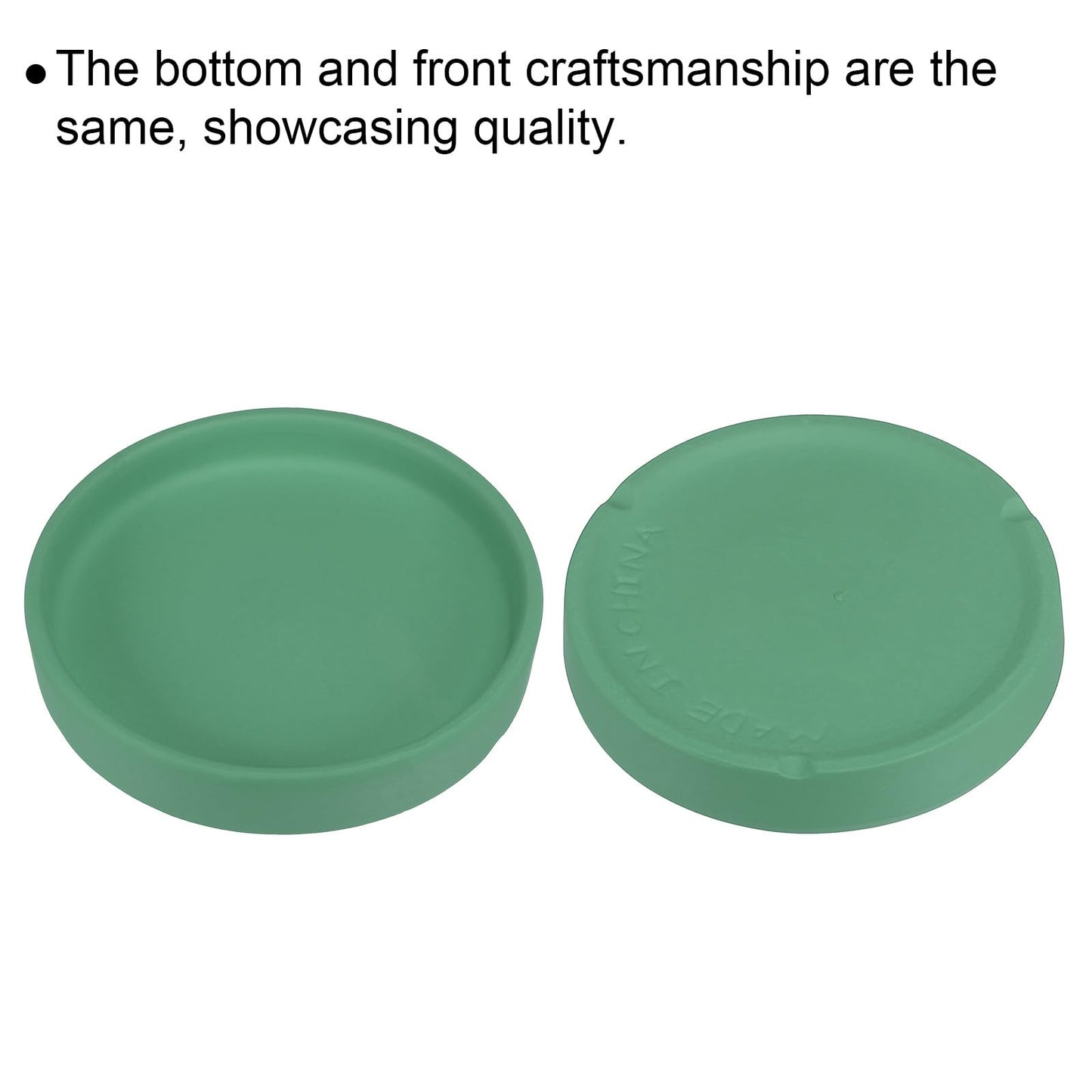 PATIKIL 4.5 Inch Round Ceramic Plant Saucer, 4 Pack Plant Saucer Tray Flower Planter Drip Tray for Indoors Outdoors Patio Balcony, Teal